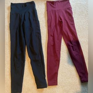 Black and Maroon American Eagle The Everywhere Pocket Legging 2 pairs for $15